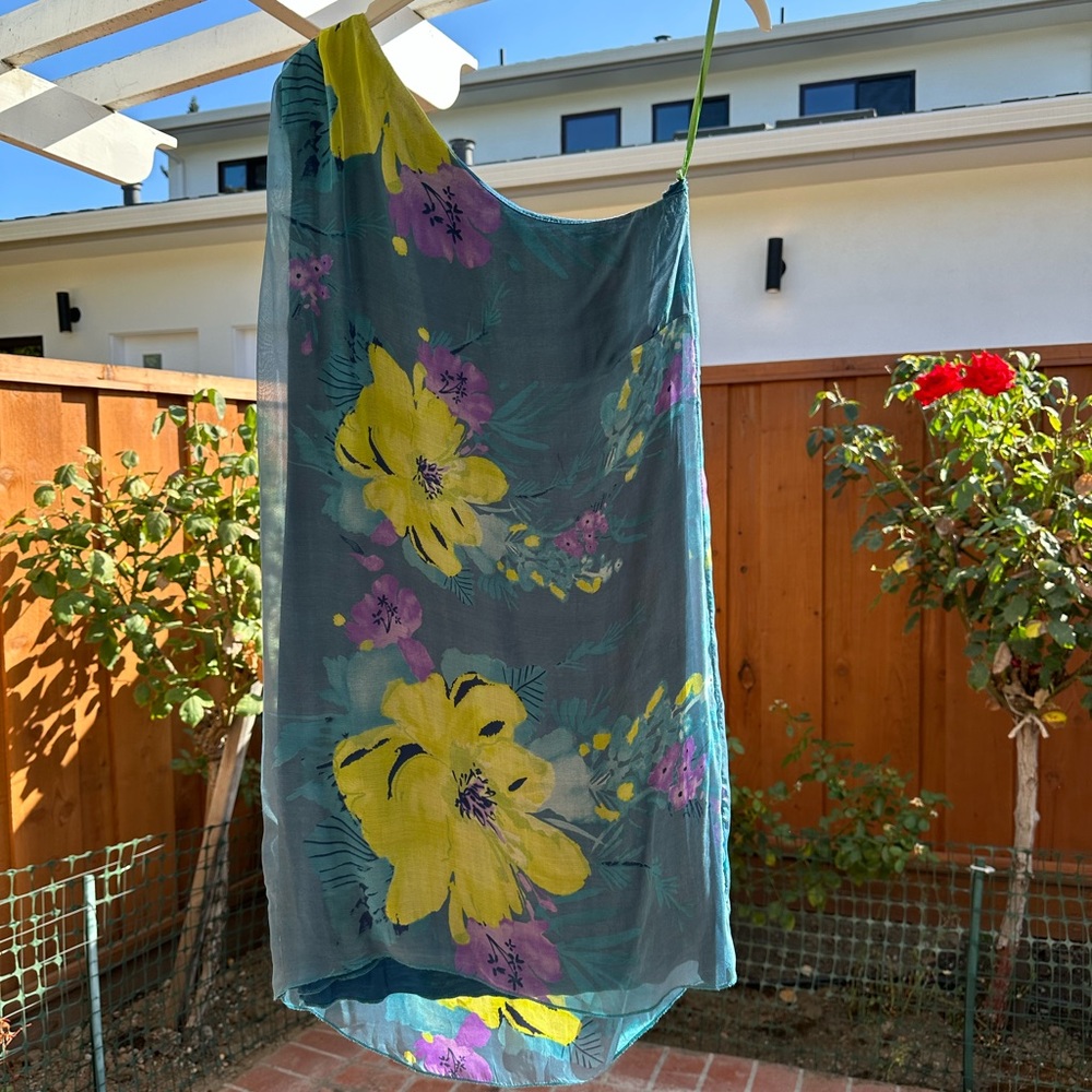 Kaos-Italy brand, gorgeous one-shoulder silk dress with colorful floral print